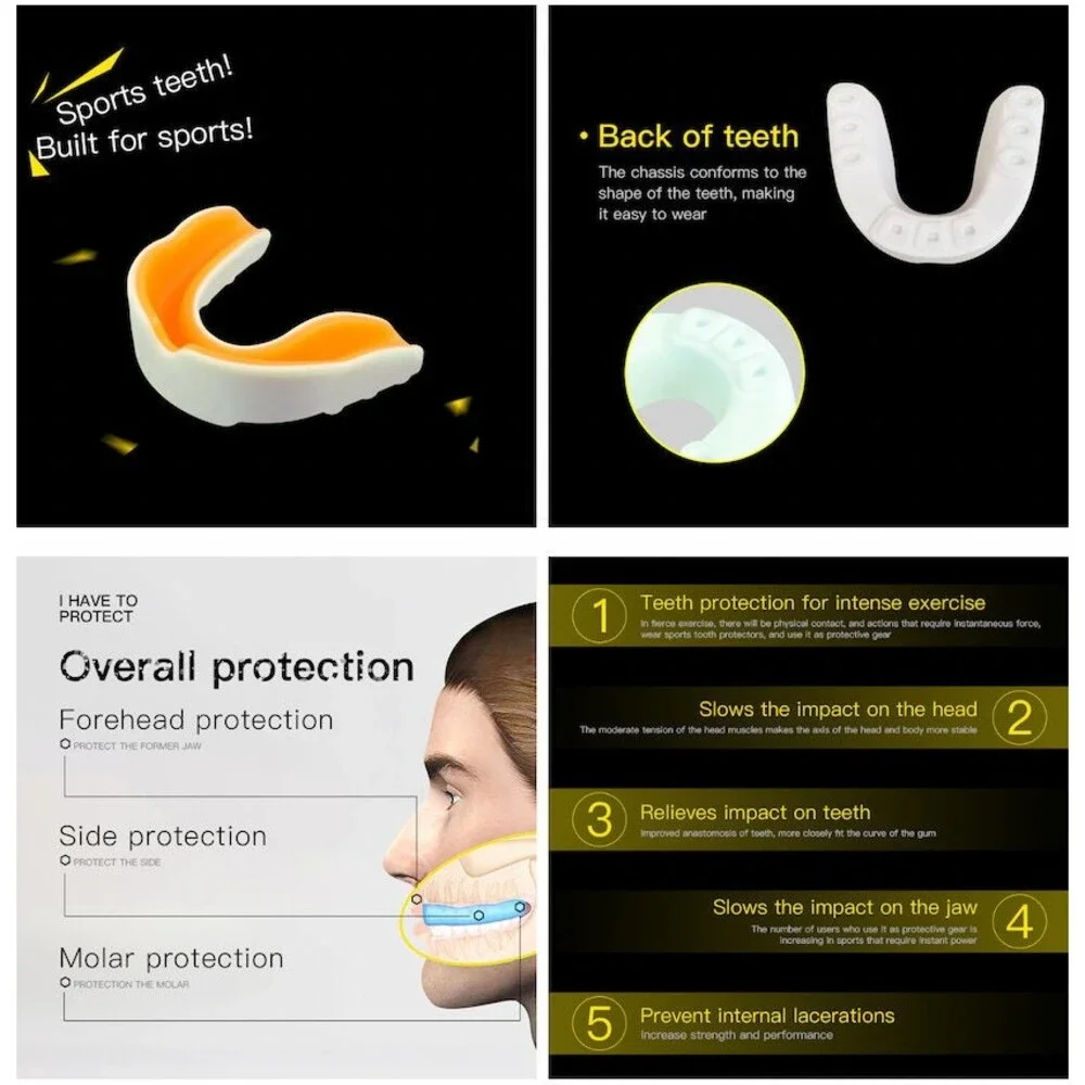 Mouth Guard MMA Sports Mouthguard Teeth Protector Smooth Gum Shield Soft-Slim Mo